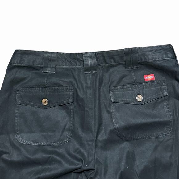 WOMENS DICKIES BLACK COTTON WORK PANTS CARGO SIZE 16 R 100% COTTON STRAIGHT LEG - Picture 4 of 6